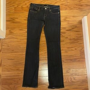 Express denim jeans size 6L. They are the barely boot Stella low rise style.
